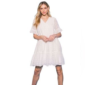 EUC - Eyelet Tiered Dress